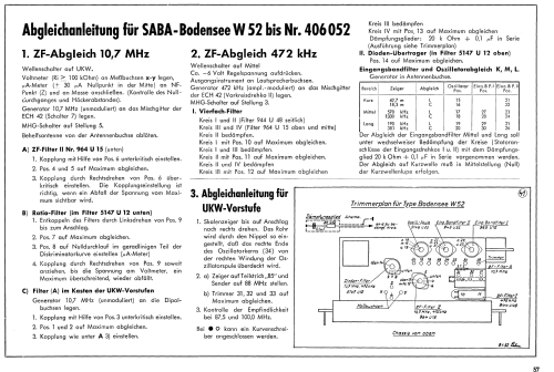 Bodensee W52; SABA; Villingen (ID = 1968197) Radio