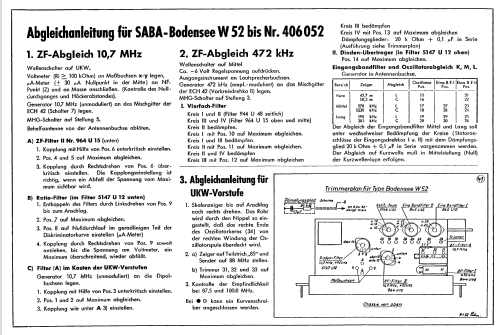 Bodensee W52; SABA; Villingen (ID = 9696) Radio