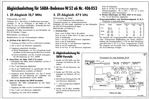 Bodensee W52; SABA; Villingen (ID = 9698) Radio
