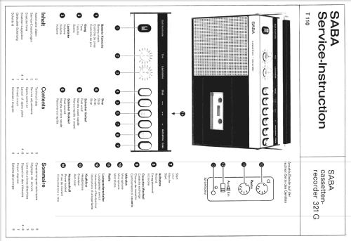 Cassettenrecorder 321G; SABA; Villingen (ID = 1099353) R-Player
