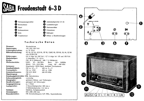 Freudenstadt 6-3D; SABA; Villingen (ID = 10175) Radio