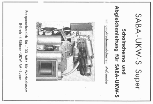 UKW-Einsatz UKW-S; SABA; Villingen (ID = 64211) Converter