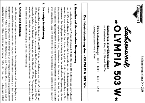 Olympia 503W; Sachsenwerk (ID = 2029395) Radio
