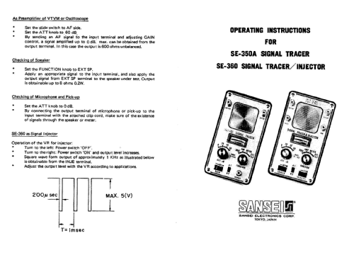 Signal Tracer - Injector SE-360; Sansei Electronics (ID = 971448) Ausrüstung
