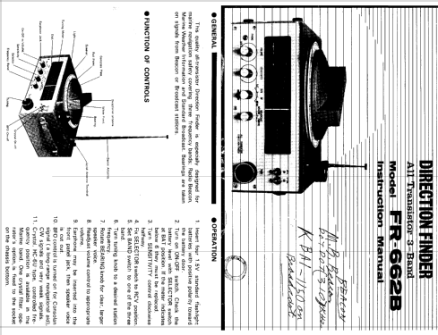 All Transistor Direction Finder FR-662B; Sanshin Electric Co. (ID = 1178781) Commercial Re