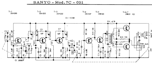 7 Transistor Super Het. 7C-031 ; Sanyo Electric Co. (ID = 917499) Radio