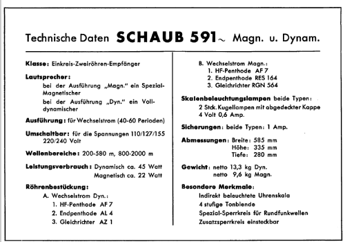 591Dyn~ ; Schaub und Schaub- (ID = 305111) Radio