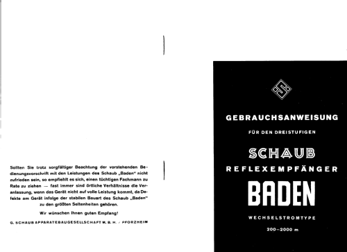 Baden 36W; Schaub und Schaub- (ID = 1409527) Radio