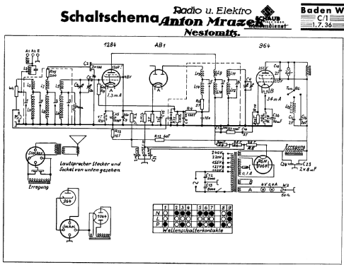 Baden 36W; Schaub und Schaub- (ID = 305289) Radio