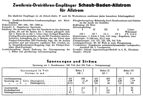 Baden 37GW; Schaub und Schaub- (ID = 49250) Radio
