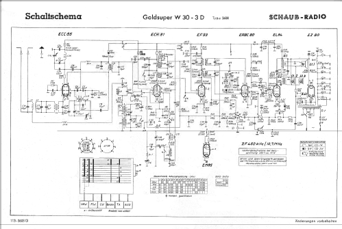 Goldsuper W30-3D type 3608; Schaub und Schaub- (ID = 587416) Radio