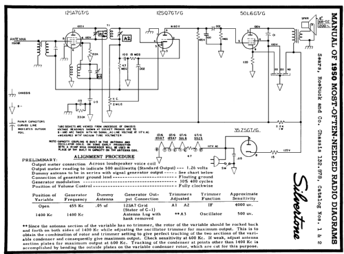 Silvertone 1 Ch= 132.878 Order=57D 01; Sears, Roebuck & Co. (ID = 114118) Radio