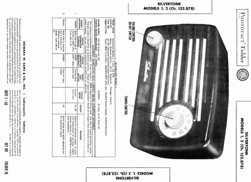 Silvertone 1 Ch= 132.878 Order=57D 01; Sears, Roebuck & Co. (ID = 444860) Radio