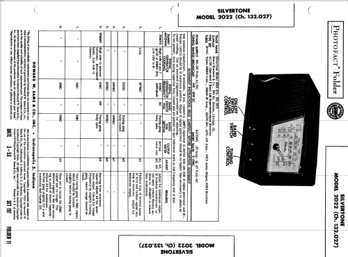 Silvertone 2022 Ch= 132.027 Order=57D 02022; Sears, Roebuck & Co. (ID = 979893) Radio