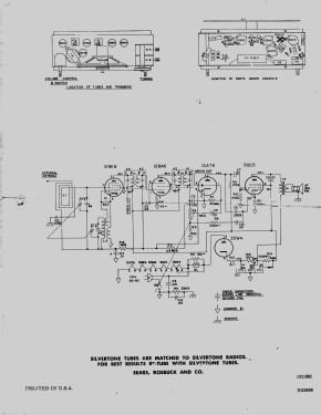 Silvertone 5 Ch= 132.881 Order=57K 05; Sears, Roebuck & Co. (ID = 2813782) Radio