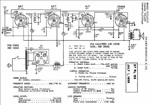 Silvertone 6109 Rocket Order= 57L 6109 Ch= 101.508-1; Sears, Roebuck & Co. (ID = 654455) Radio