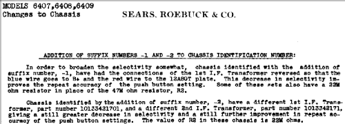 Silvertone Order= 57D 6407 Ch= 101.567; Sears, Roebuck & Co. (ID = 660955) Radio