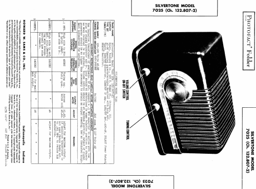 Silvertone 7025 Ch= 132.807-2; Sears, Roebuck & Co. (ID = 450266) Radio