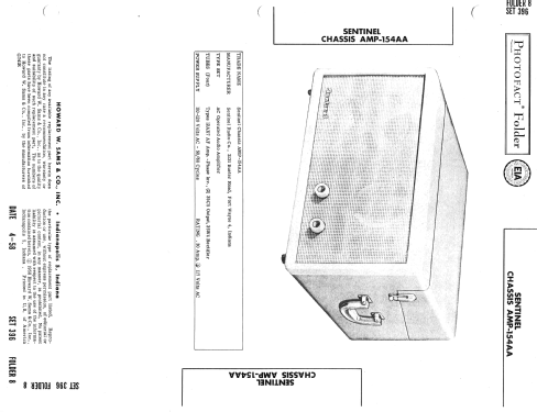 Chassis Ch= AMP-154AA; Sentinel Radio Corp. (ID = 2590549) Ampl/Mixer