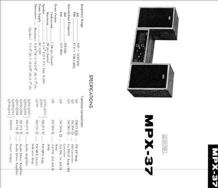 Solid State FM-AM 2-Band FM Multiplex Stereo MPX-37 ; Sharp; Osaka (ID = 409777) Radio
