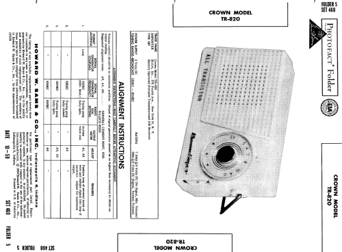 Crown Super All Transistor TR-820; Crown Radio Corp.; (ID = 592335) Radio