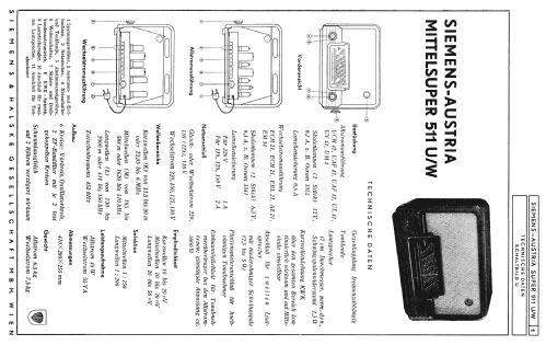 Mittelsuper 511W; Siemens-Austria WSW; (ID = 631077) Radio