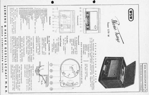 Phono Tango 579W; Siemens-Austria WSW; (ID = 568976) Radio