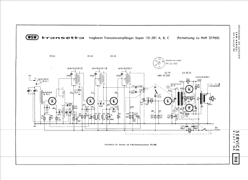 Transetta 131.581 ab Nr.: 895.000; Siemens-Austria WSW; (ID = 72481) Radio