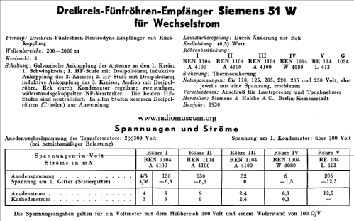 51W ; Siemens & Halske, - (ID = 43885) Radio