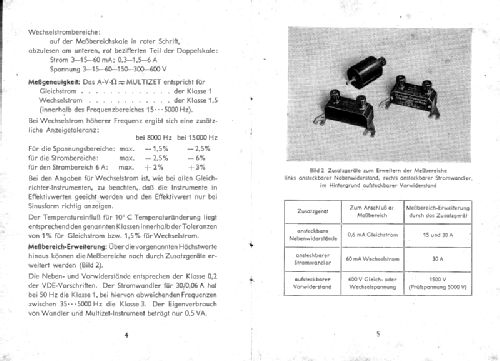 A-V-Ω-Multizet ; Siemens & Halske, - (ID = 1312303) Ausrüstung
