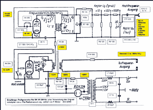 Empfänger Prüfgenerator - Empf.-Prüfsender Rel.Sk.VII D9/15c - Rel.send.22c; Siemens & Halske, - (ID = 678069) Equipment