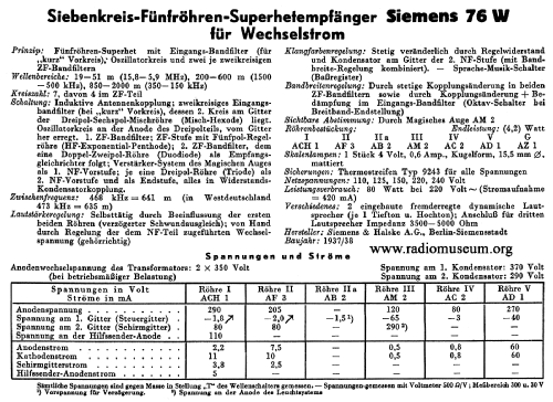 Kammermusik-Schatulle 76W ; Siemens & Halske, - (ID = 42281) Radio