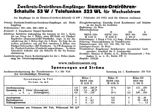 Dreiröhren-Schatulle 53WL; Siemens & Halske, - (ID = 43233) Radio