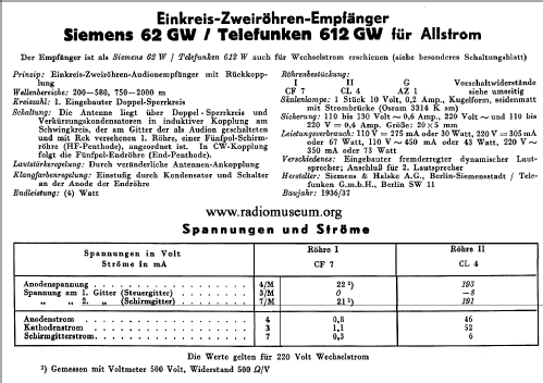 Standard 62GW; Siemens & Halske, - (ID = 42191) Radio