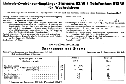 Standard 62W; Siemens & Halske, - (ID = 43238) Radio