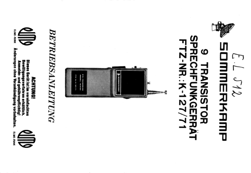 Sprechfunkgerät EL512; Sommerkamp (ID = 673897) Commercial TRX