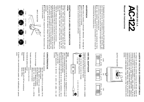 AC Power Adaptor AC-122; Sony Corporation; (ID = 2480398) Fuente-Al