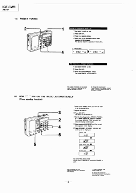 FM Stereo / LW / MW / SW Receiver ICF-SW1 - Type 1; Sony Corporation; (ID = 2787005) Radio