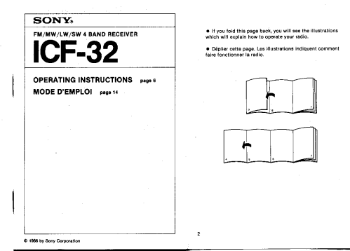 4 Band Receiver ICF-32; Sony Corporation; (ID = 1541408) Radio