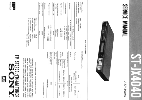 FM Stereo / FM-AM Tuner ST-JX4040; Sony Corporation; (ID = 1202607) Radio