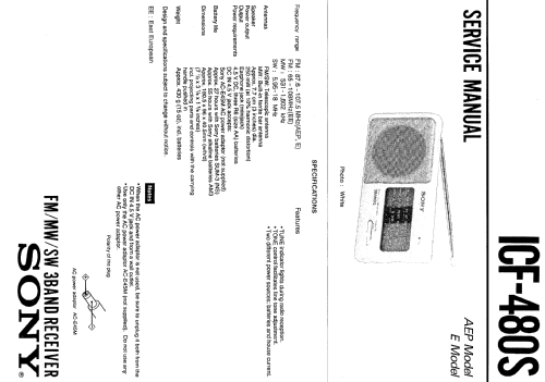 3 Band Receiver ICF-480S; Sony Corporation; (ID = 1067685) Radio