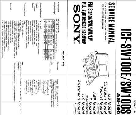 ICF-SW100; Sony Corporation; (ID = 199489) Radio