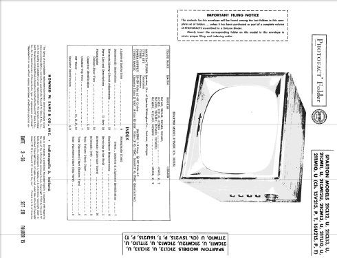 21CM11U 16U215; Sparks-Withington Co (ID = 2106934) Television