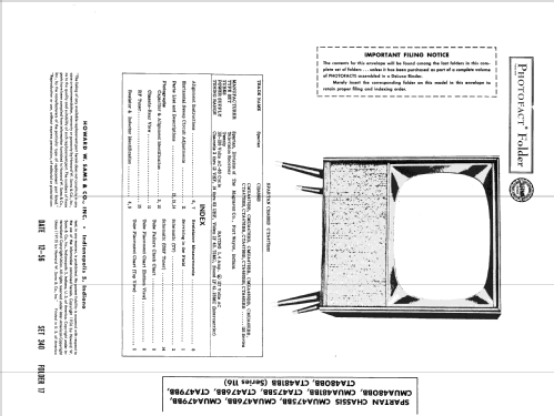 Ch= CTA 480BB 116 Series; Spartan, Div. of (ID = 2032739) Television