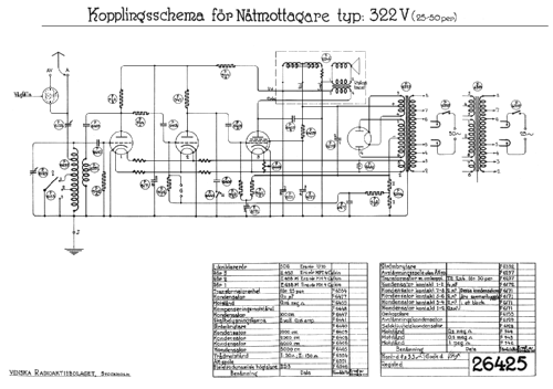 Radiola 322V; SR, Svenska (ID = 55160) Radio