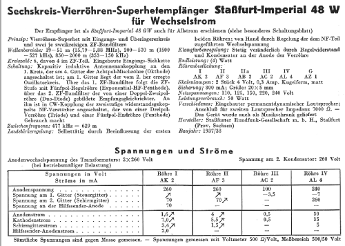 Imperial W48 ; Stassfurter Licht- (ID = 13170) Radio