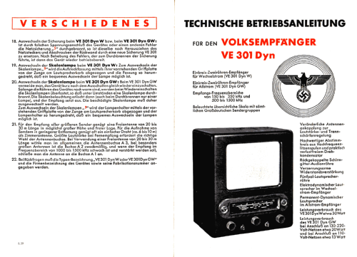 Volksempfänger VE301 Dyn W; Stassfurter Licht- (ID = 1213053) Radio