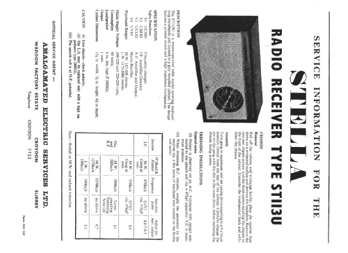 ST113U; Stella Radio & (ID = 80278) Radio