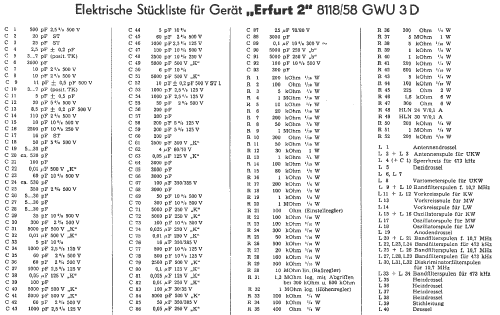 Sonra Erfurt 2 8118/58 GWU-3D; Stern-Radio (ID = 249038) Radio