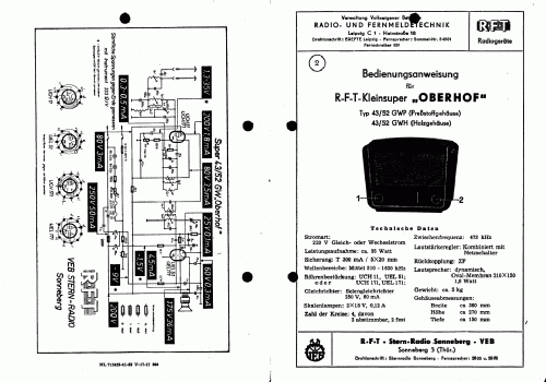 Oberhof 43/52 GWP; Stern-Radio (ID = 66985) Radio